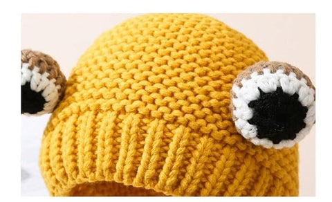 Kids Winter Warm Wool Knitted Cute Froggy Ear Cartoon Cap Beanie Hat Topa