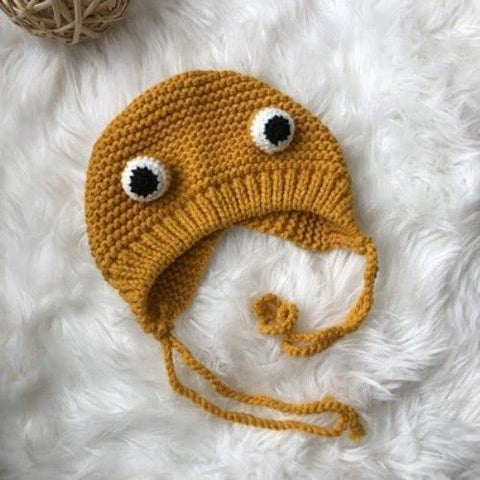 Kids Winter Warm Wool Knitted Cute Froggy Ear Cartoon Cap Beanie Hat Topa