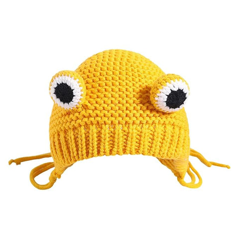 Kids Winter Warm Wool Knitted Cute Froggy Ear Cartoon Cap Beanie Hat Topa