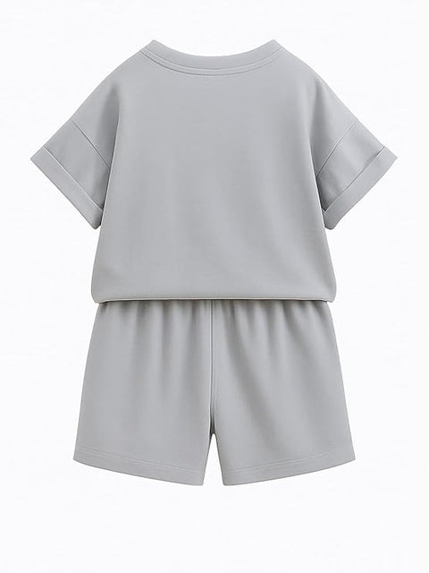 Boy Cotton 3D Dino Printed T-shirt & Short Set