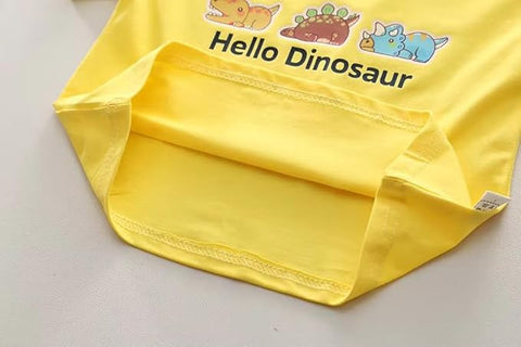 Kids Dinosaur T-Shirt & Denim Shorts Set with Crossbody Bag