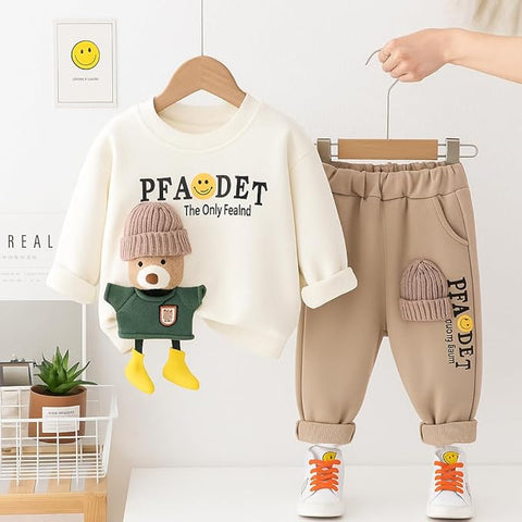 Kids Winter Warm 3D Toy Sweatshirt & Matching Pant Set