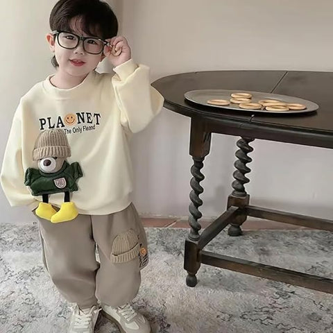 Kids Winter Warm 3D Toy Sweatshirt & Matching Pant Set