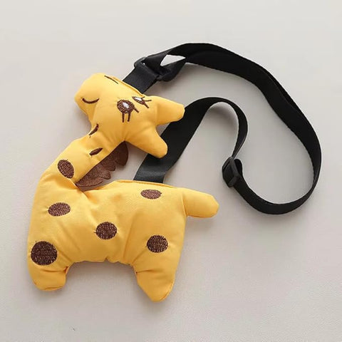 Kids Giraffe Print T-shirt & Short Set With Crossbody Bag