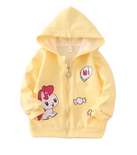Kid's Cartoon Unicorn Print Winter Fleece Hoodie Sweatshirt