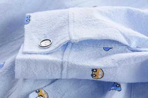 Kids Cotton Crazy Car Print Shirt & Jeans Set