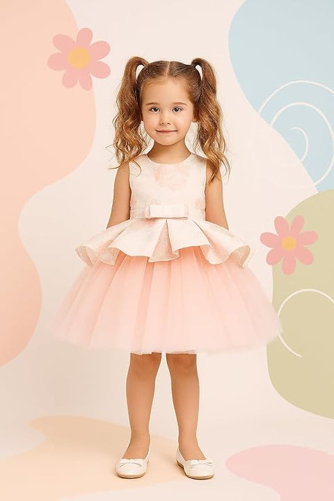 Girls Glittery Butterfly Mesh Cocktail Party Mini Tutu Dress Frock