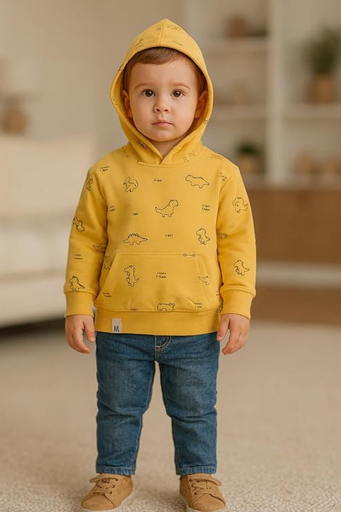 Dino Print Full Sleeve Prewinter Cotton Hoodie T-shirt Sweatshirt for Infants & Toddlers