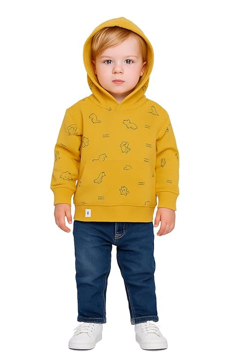 Dino Print Full Sleeve Prewinter Cotton Hoodie T-shirt Sweatshirt for Infants & Toddlers