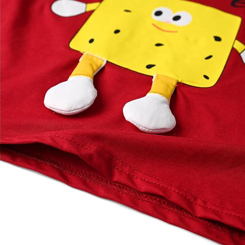 3D Cartoon T-Shirt & Shorts with Sling Bag
