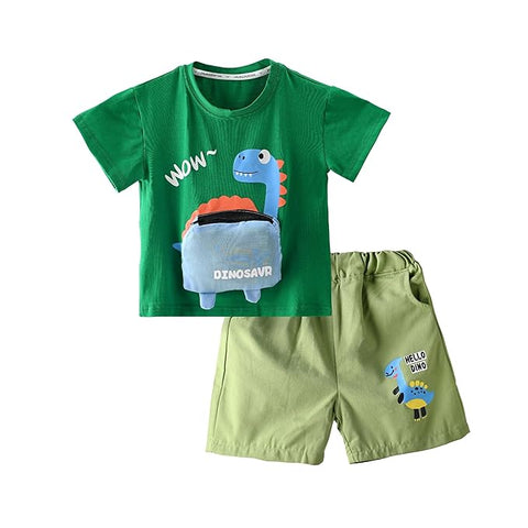 Kids 3D Dino T-Shirt & Shorts Set