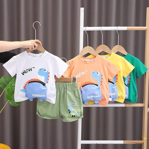 Kids 3D Dino T-Shirt & Shorts Set