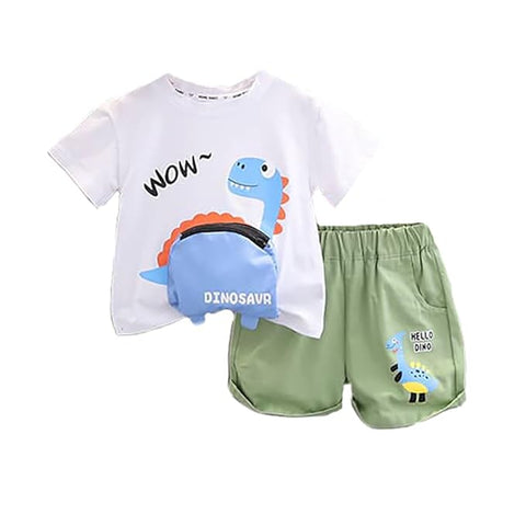 Kids 3D Dino T-Shirt & Shorts Set