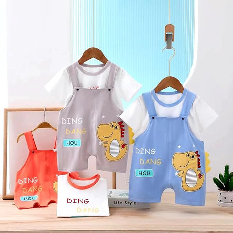 Kids Dinosaur T-shirt & Short Dungaree  Shorts