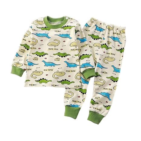 Boys Dinosaur Print Pajama Set – Long Sleeve Top and Pants