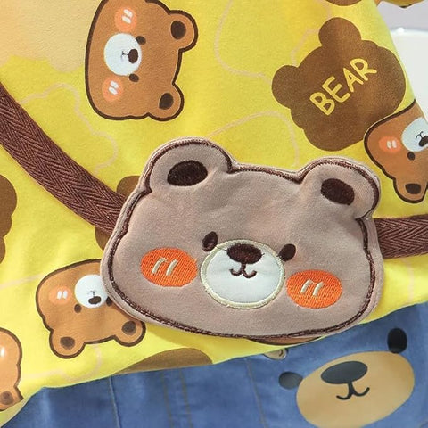 Boys Bear Print T-shirt & Denim Short Set