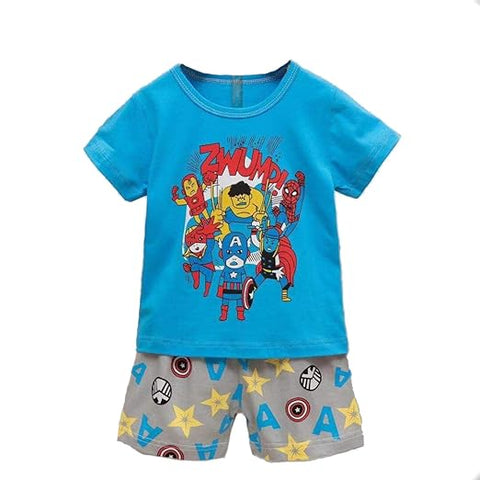 Kids Cartoon Print T-shirt & Short Set