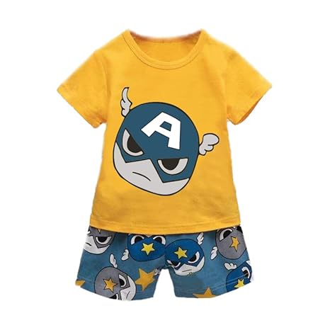 Kids Cartoon Print T-shirt & Short Set