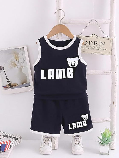 Kid's Cartoon Printed Active wear T-Shirt & Shorts Set