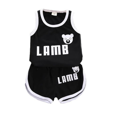 Kid's Cartoon Printed Active wear T-Shirt & Shorts Set