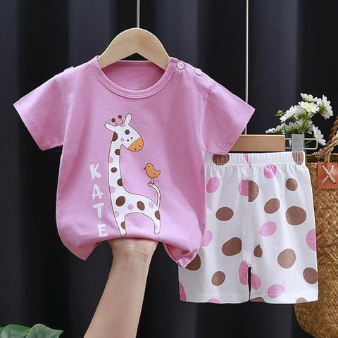 Trendy Cartoon Printed T-shirt and Shorts Sets