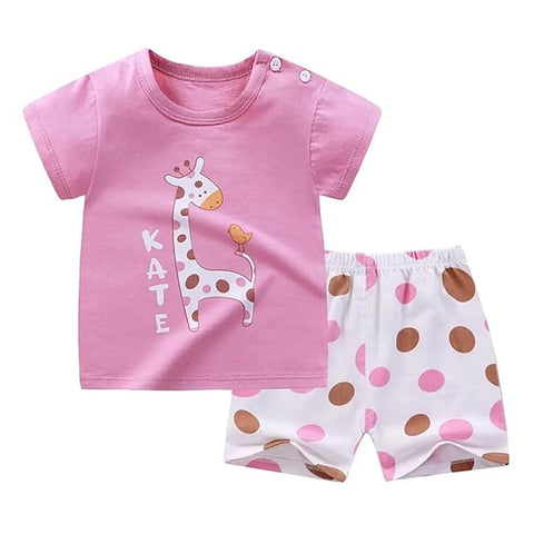 Trendy Cartoon Printed T-shirt and Shorts Sets