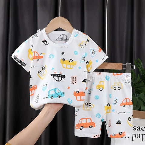 Trendy Cartoon Printed T-shirt and Shorts Sets
