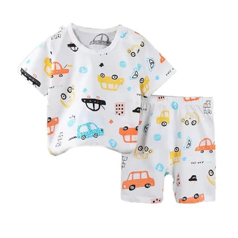 Trendy Cartoon Printed T-shirt and Shorts Sets