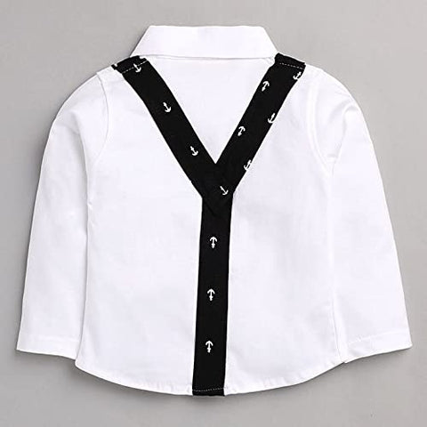 Kids Suspender Style Partywear Shirt Pant and Bow Tie Set