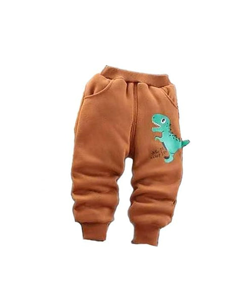Cartoon Dinosaur Fur Fleece 3 Pc Warm Winter Sweatshirt Jacket & Jogger Pant Clothing Set for Girls & Boys Kids