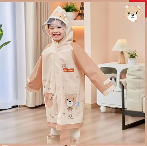 Brown Bear EVA Raincoat with Detachable Back Patch