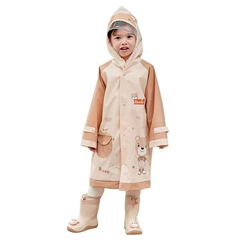 Brown Bear EVA Raincoat with Detachable Back Patch