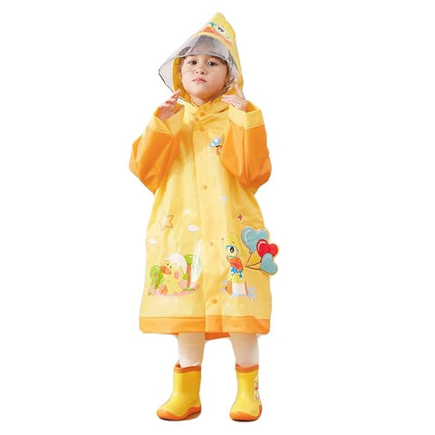 Yellow EVA Raincoat with Detachable Back Patch