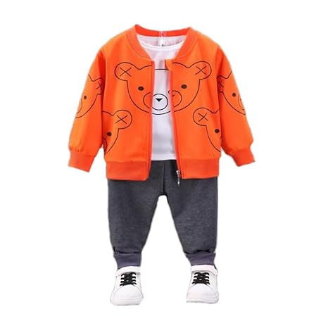 Kids Bear Print 3-Piece Outfit Set
