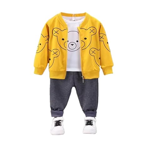 Kids Bear Print 3-Piece Outfit Set