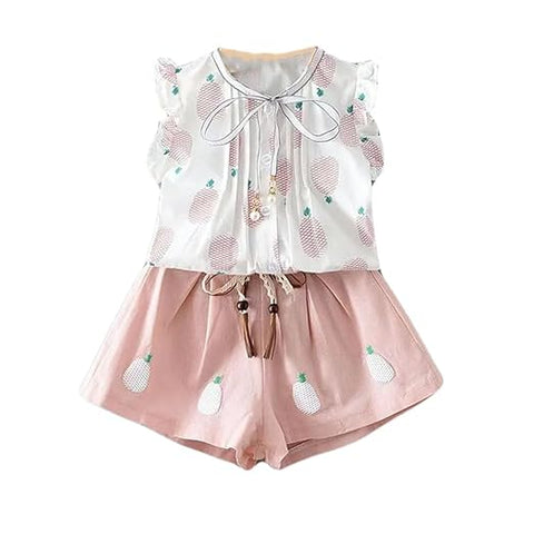 Girls Pineapple Print 2-Piece Summer Set