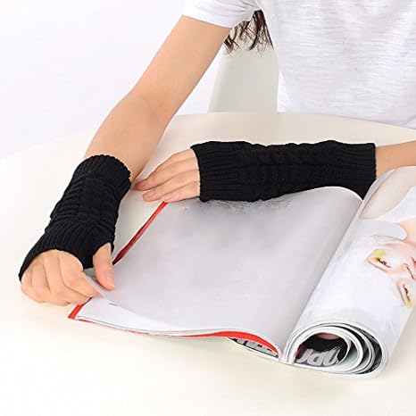 Knitted Woollen Warm Fingerless Gloves Thermal Hand Warmer Winter Accessories