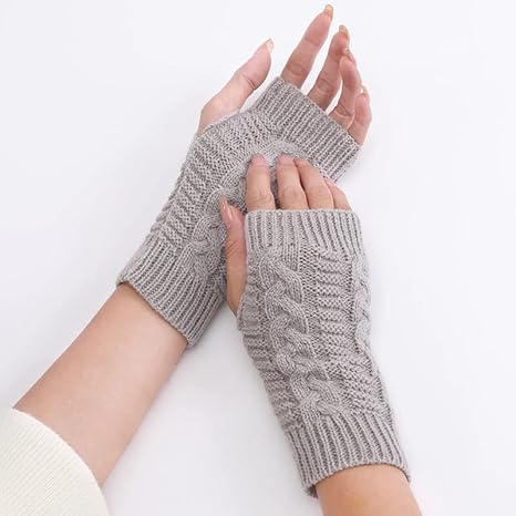 Knitted Woollen Warm Fingerless Gloves Thermal Hand Warmer Winter Accessories