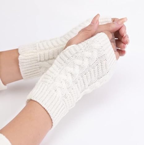 Knitted Woollen Warm Fingerless Gloves Thermal Hand Warmer Winter Accessories