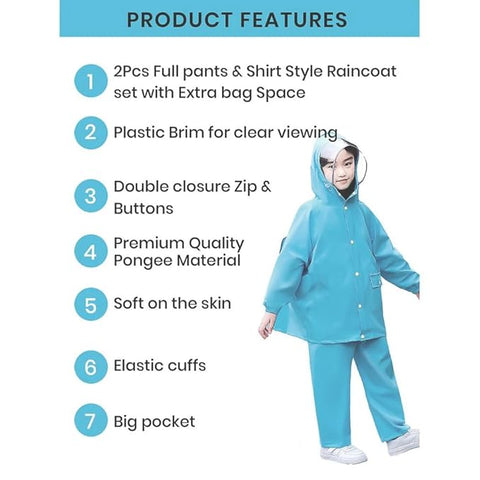 Kids EVA Rainsuit Hooded Jacket & Pant Set