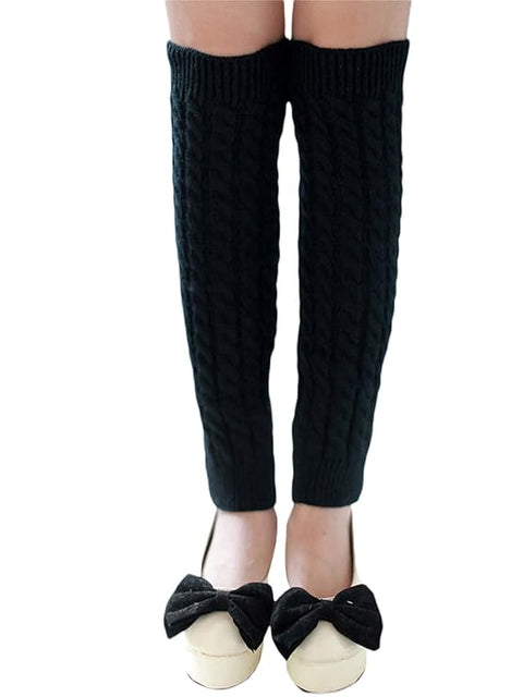 Knitted Woollen Thermal Warm Knee High Leg Warmers Stocking Fingerless Long Socks