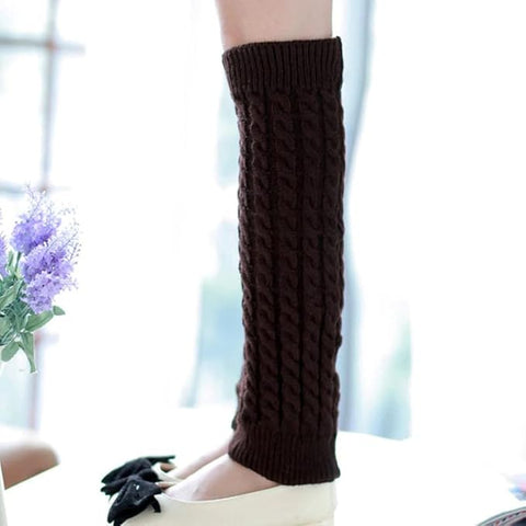 Knitted Woollen Thermal Warm Knee High Leg Warmers Stocking Fingerless Long Socks