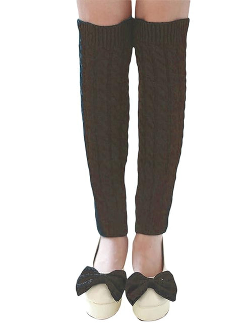 Knitted Woollen Thermal Warm Knee High Leg Warmers Stocking Fingerless Long Socks