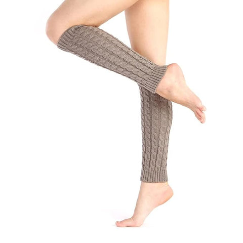 Knitted Woollen Thermal Warm Knee High Leg Warmers Stocking Fingerless Long Socks