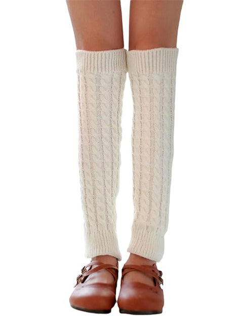 Knitted Woollen Thermal Warm Knee High Leg Warmers Stocking Fingerless Long Socks