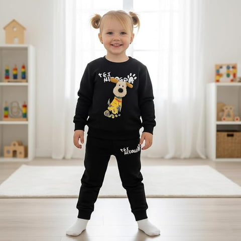 Kids Dino Print Winter Daily-wear 2-Piece Set