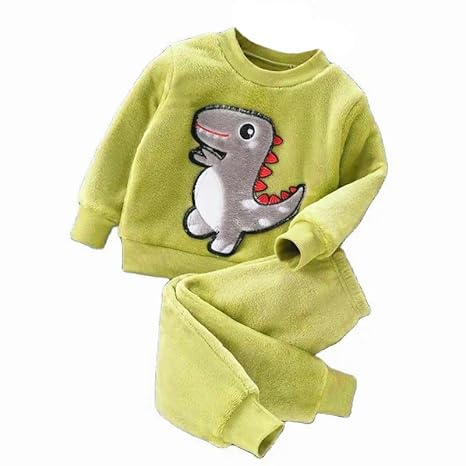 Kids Dino Print Winter Daily-wear 2-Piece Set