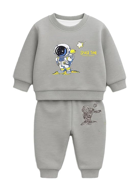 Kids Dino Print Winter Daily-wear 2-Piece Set