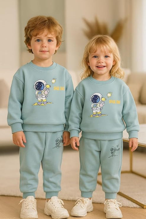 Kids Dino Print Winter Daily-wear 2-Piece Set