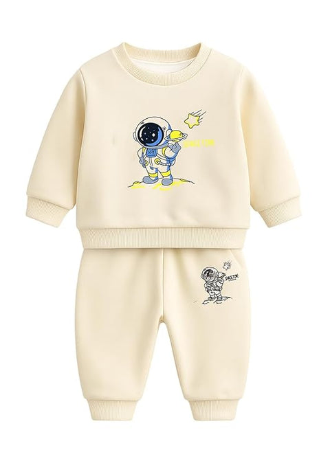 Kids Dino Print Winter Daily-wear 2-Piece Set